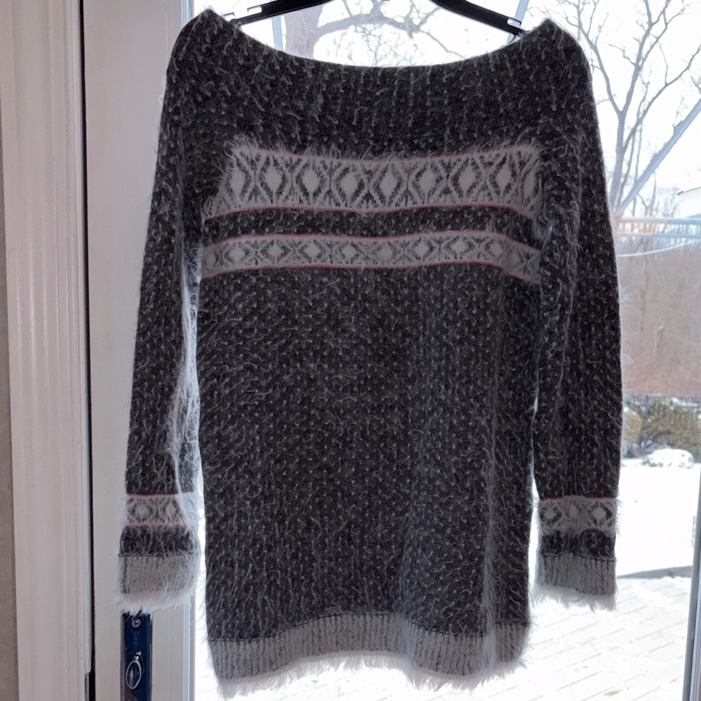 Sleeping on Snow Faroe Off-the-Shoulder Gray Sweater (Anthropology)